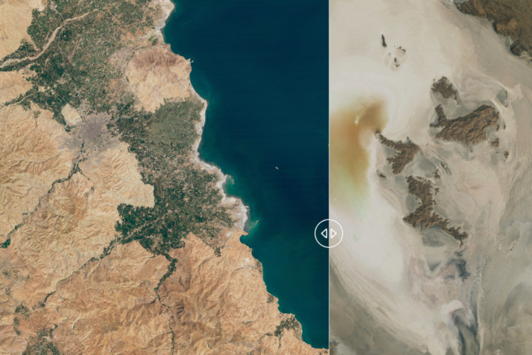 The disappearance of Lake Urmia in Iran